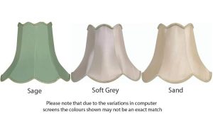 Scalloped fabric lamp shade in choice of colours