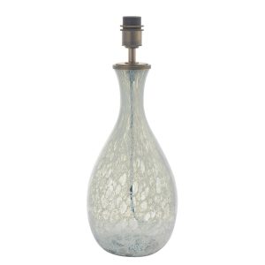Large white and clear textured artisan glass 1 light table lamp base as supplied
