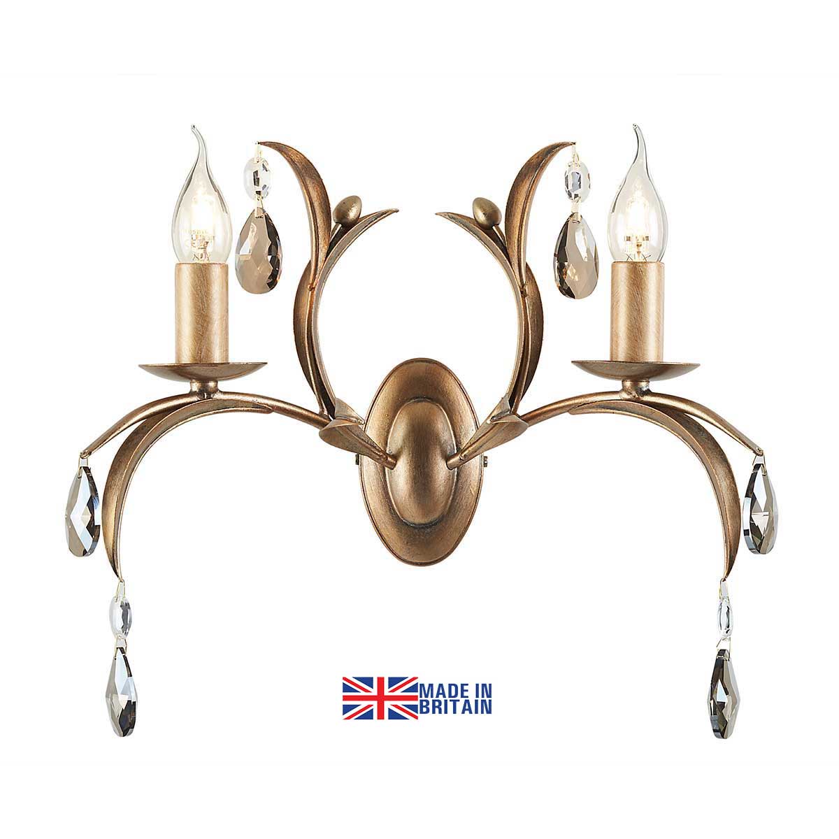 Elstead Lily Italian Style 2 Lamp Wall Light Metallic Bronze