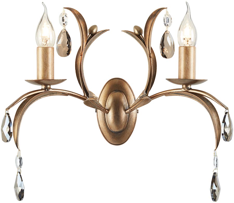 Elstead Lily Italian Style 2 Lamp Wall Light Metallic Bronze