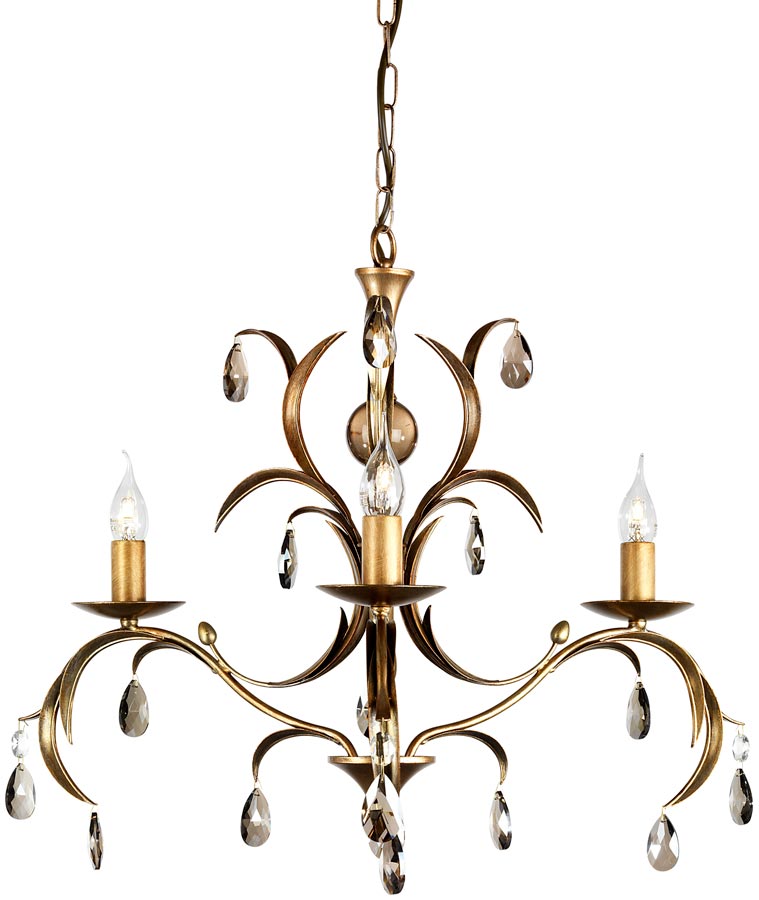 Elstead Lily Italian Style 3 Light Chandelier Metallic Bronze