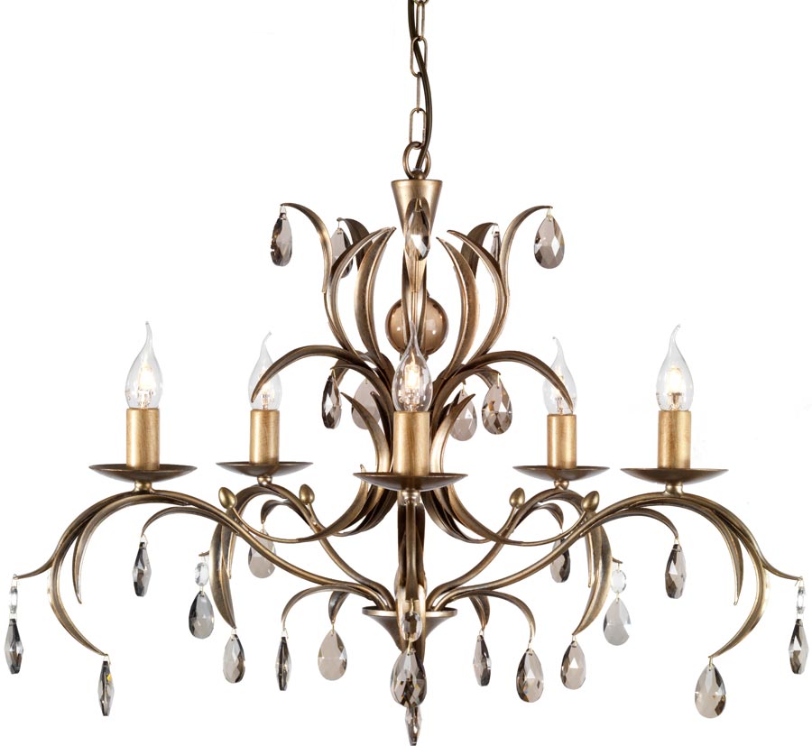 Elstead Lily Italian Style 5 Light Chandelier Metallic Bronze