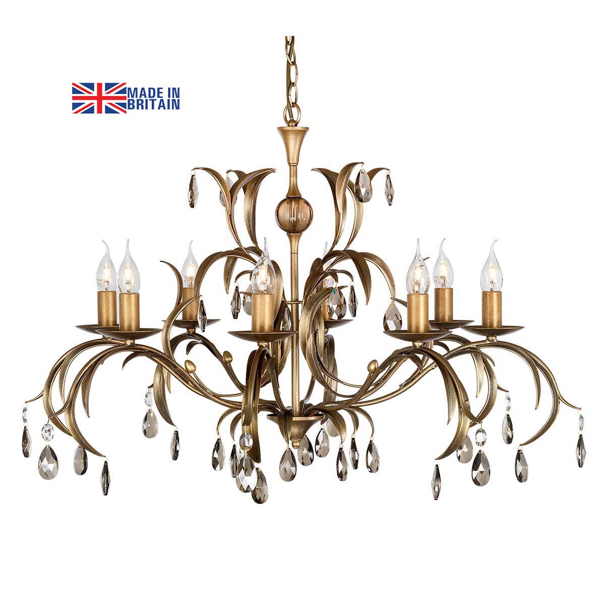 Elstead Lily Italian Style 8 Light Large Chandelier Metallic Bronze