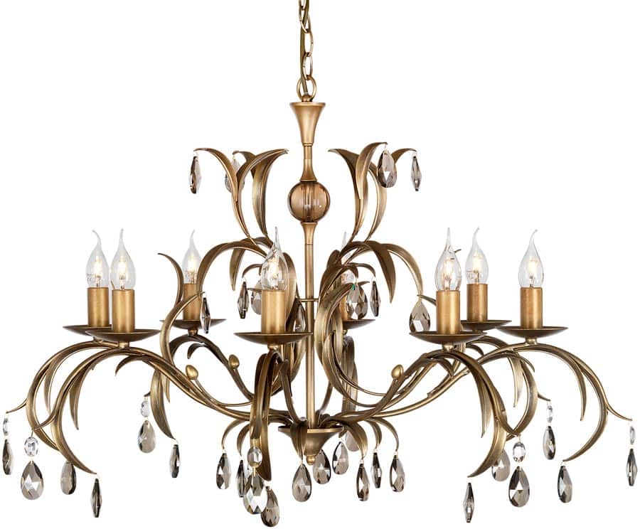 Elstead Lily Italian Style 8 Light Large Chandelier Metallic Bronze