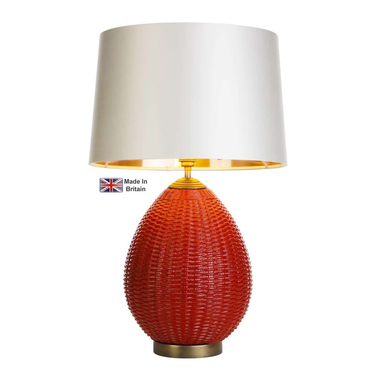 Lombok Handmade Table Lamp Base Only Strawberry Rattan Look