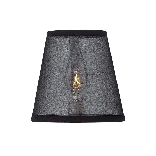 Ascher collection black organza fabric clip on lamp shade accessory