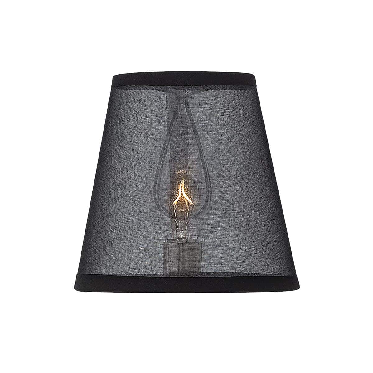 Ascher Collection Black Organza 5 Inch Clip-On lamp Shade Accessory