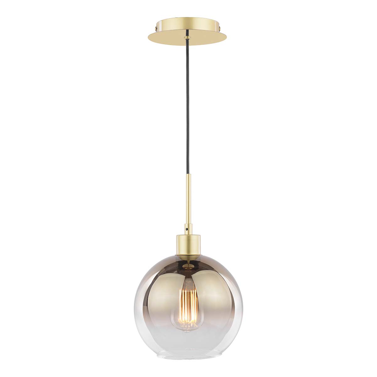 Dar Lycia Gold Ombre Glass Pendant Light Polished Gold