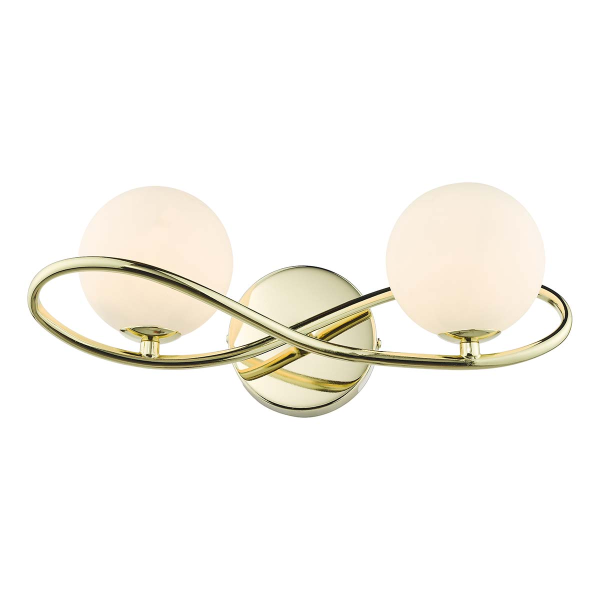 Dar Lysandra Double Wall Light Polished Gold Opal Glass