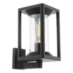Dar Mackenzie Modern Outdoor Wall Lantern Matt Black