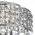 Dar Matrix 5 Light Flush Crystal Ceiling Light Chrome
