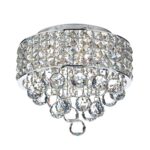Dar Matrix 5 Light Flush Crystal Ceiling Light Chrome