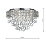 Dar Matrix 5 Light Flush Crystal Ceiling Light Chrome