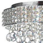Dar Matrix 5 Light Flush Crystal Ceiling Light Chrome