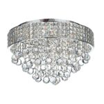 Dar Matrix 5 Light Flush Crystal Ceiling Light Chrome
