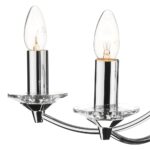 Dar Medusa Chrome 5 Light Dual Mount Chandelier Crystal