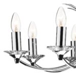 Dar Medusa Chrome 8 Light Dual Mount Chandelier Crystal