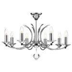 Dar Medusa Chrome 8 Light Dual Mount Chandelier Crystal