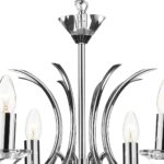 Dar Medusa Chrome 8 Light Dual Mount Chandelier Crystal