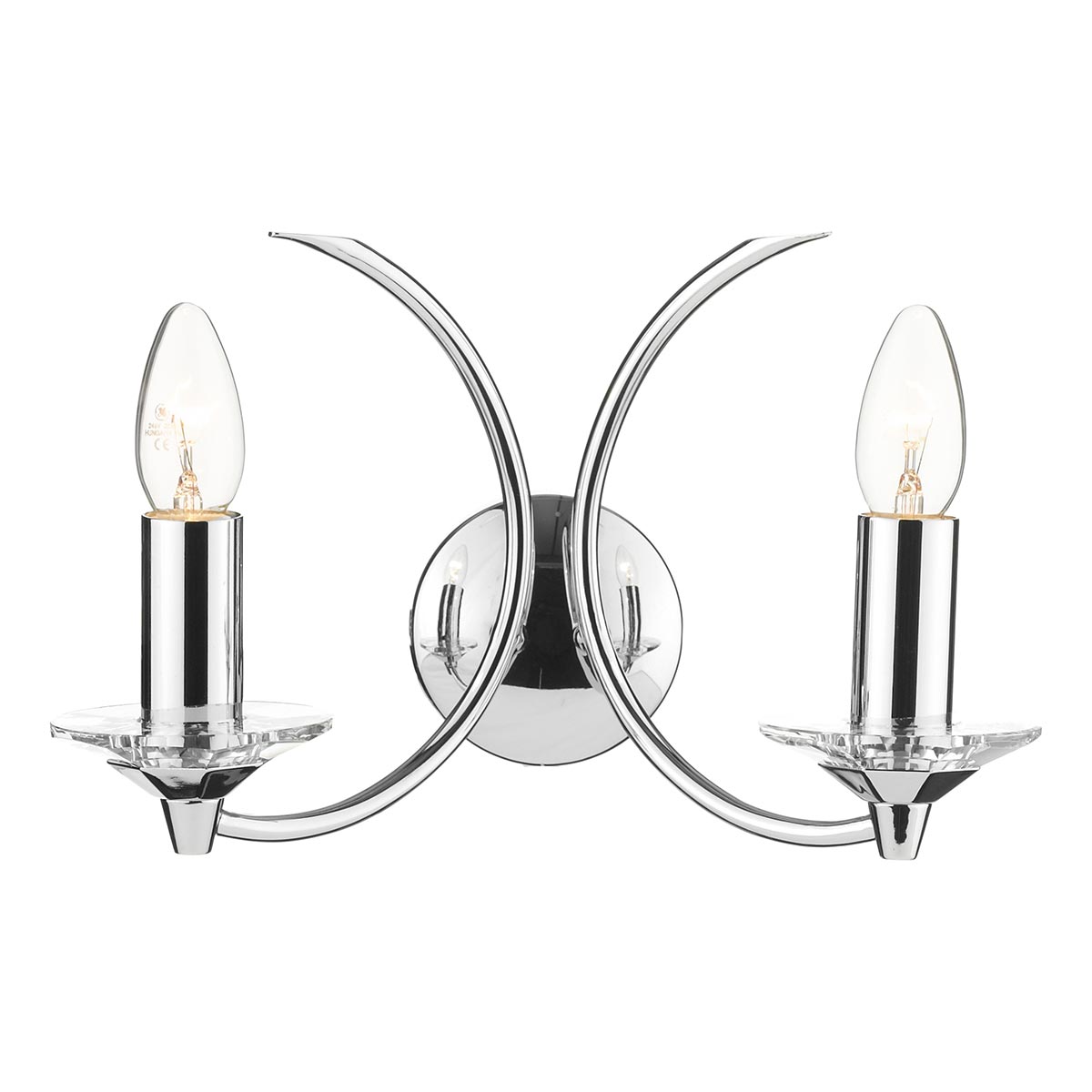 Dar Medusa Switched Twin Chrome Wall Light Crystal