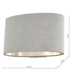 Melody Small Wall Light Elegant Silver Lined Oval Grey Shade