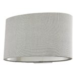 Melody Small Wall Light Elegant Silver Lined Oval Grey Shade