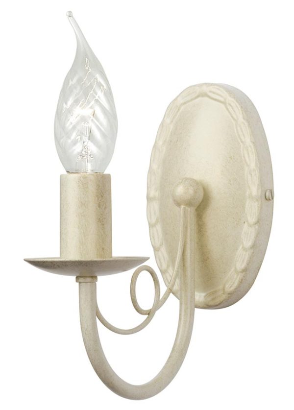 Elstead Minster 1 Arm Rustic Single Wall Light Ivory & Gold