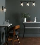 Dar Miu Switched Industrial Wall Light Black Clear Glass
