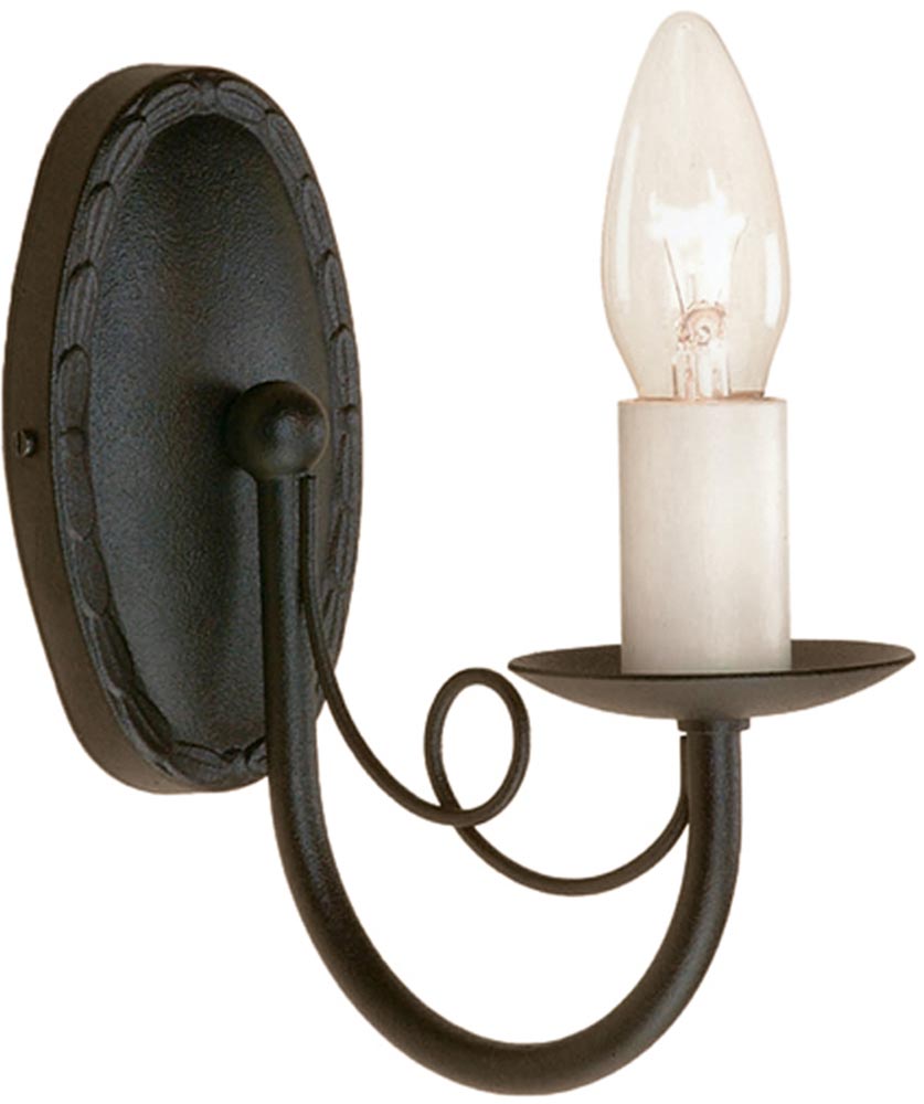 Elstead Minster 1 Arm Rustic Single Wall Light Black