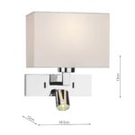 Dar Modena Chrome Switched Wall Light With LED Reading Lamp