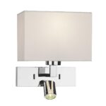 Dar Modena Chrome Switched Wall Light With LED Reading Lamp