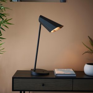 Modern architectural style angled task table lamp in matt black main image
