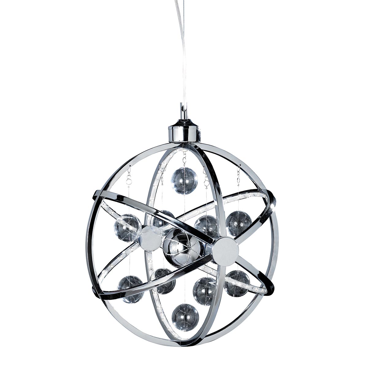 Muni LED Small Modern Globe Pendant Polished Chrome