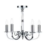 Dar Murray 5 Light Dual Mount Chandelier Polished Chrome