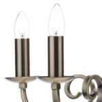 Dar Murray 5 Light Dual Mount Chandelier Antique Brass