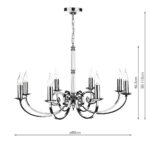 Dar Murray 8 Light Dual Mount Chandelier Polished Chrome