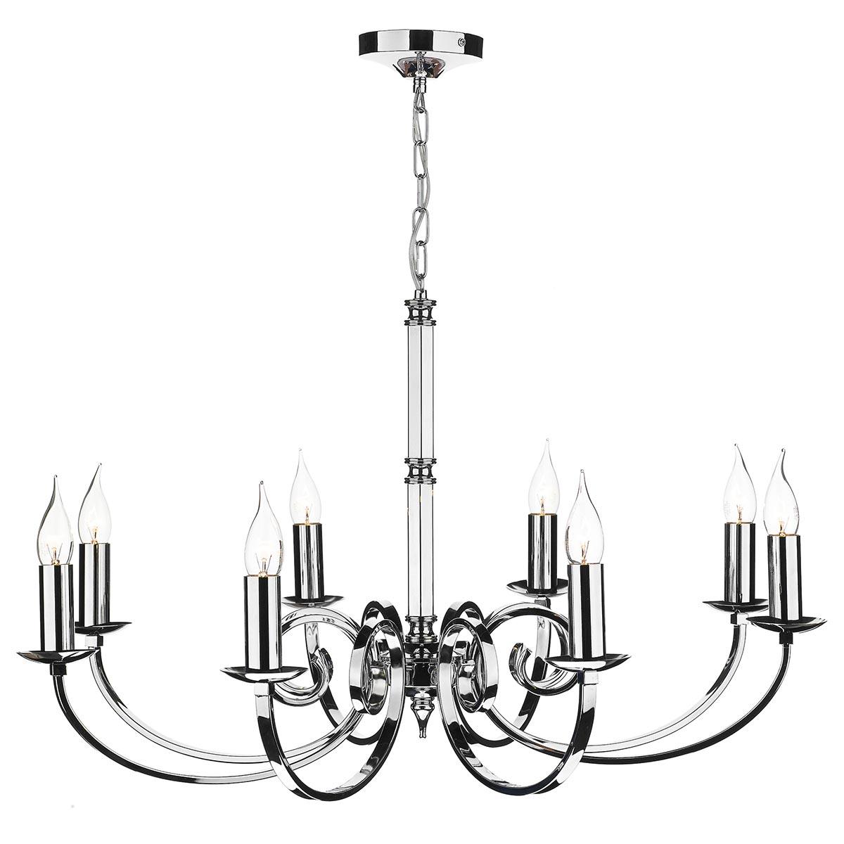 Dar Murray 8 Light Dual Mount Chandelier Polished Chrome