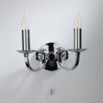Dar Murray Switched Twin Wall Light Polished Chrome