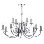 Dar Murray Large 12 Light Dual Mount Chandelier Chrome