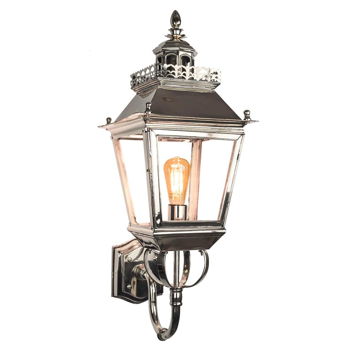 Chateau Small 1 Light Victorian Outdoor Wall Lantern Polished Nickel