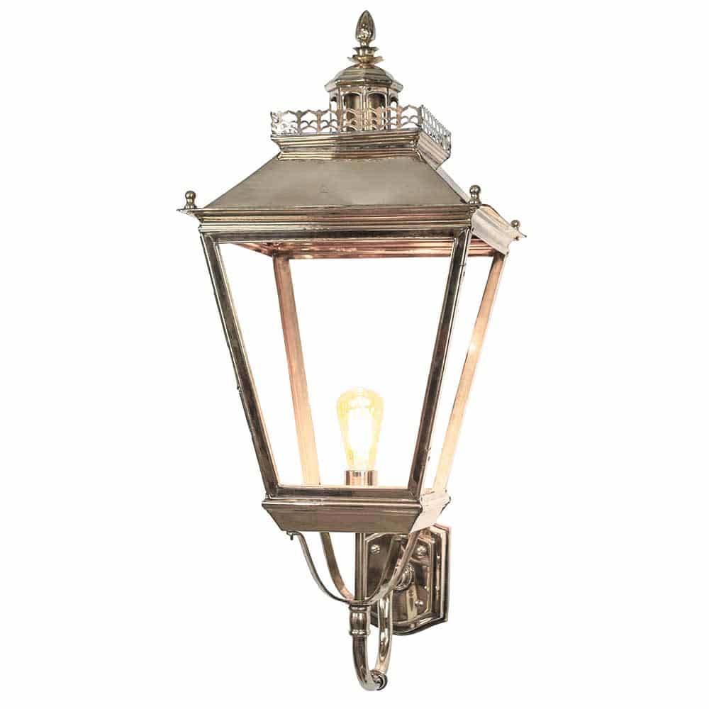 Chateau Large 1 Light Victorian Outdoor Wall Lantern Polished Nickel