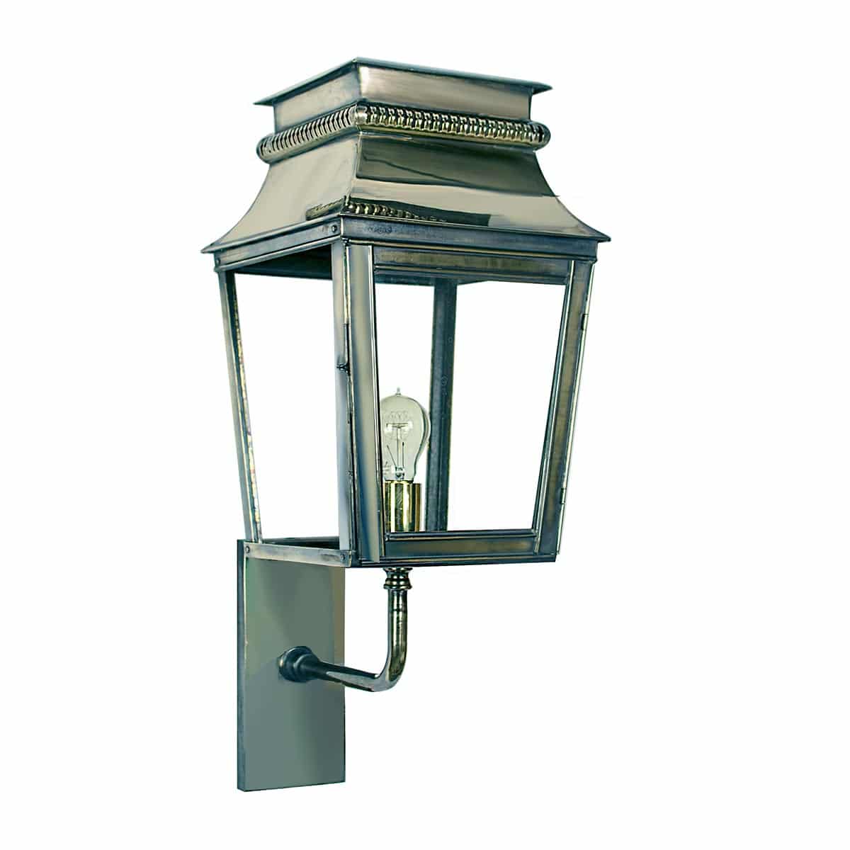 Parisienne Small French 1 Light Outdoor Wall Lantern Polished Nickel