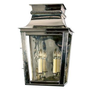 Parisienne large 2 light outdoor wall passage lantern in polished nickel