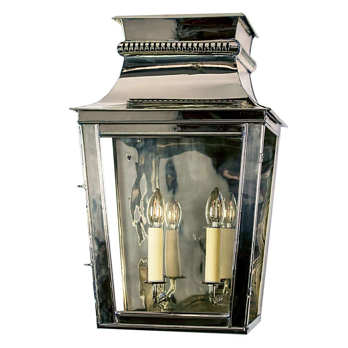 Parisienne Large 2 Light Outdoor Passage Lantern Polished Nickel