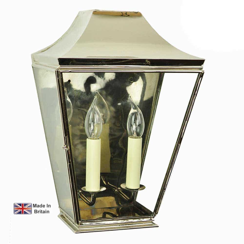 Knightsbridge 2 Light Large Passage Wall Lantern Polished Nickel