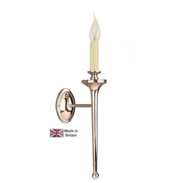 Grosvenor single Edwardian wall light in polished nickel