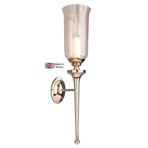 Grosvenor Edwardian single wall light in polished nickel