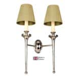 Grosvenor Edwardian Twin Wall Light Polished Nickel Handmade