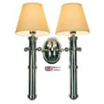 Velsheda Twin Nautical Wall Light Polished Nickel Handmade