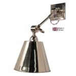 Library Vintage Hinged Wall Light Polished Nickel Handmade
